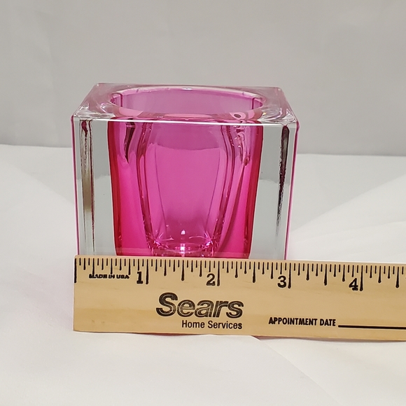 Cubed Submerged Pink Candle Holder - Picture 8 of 8